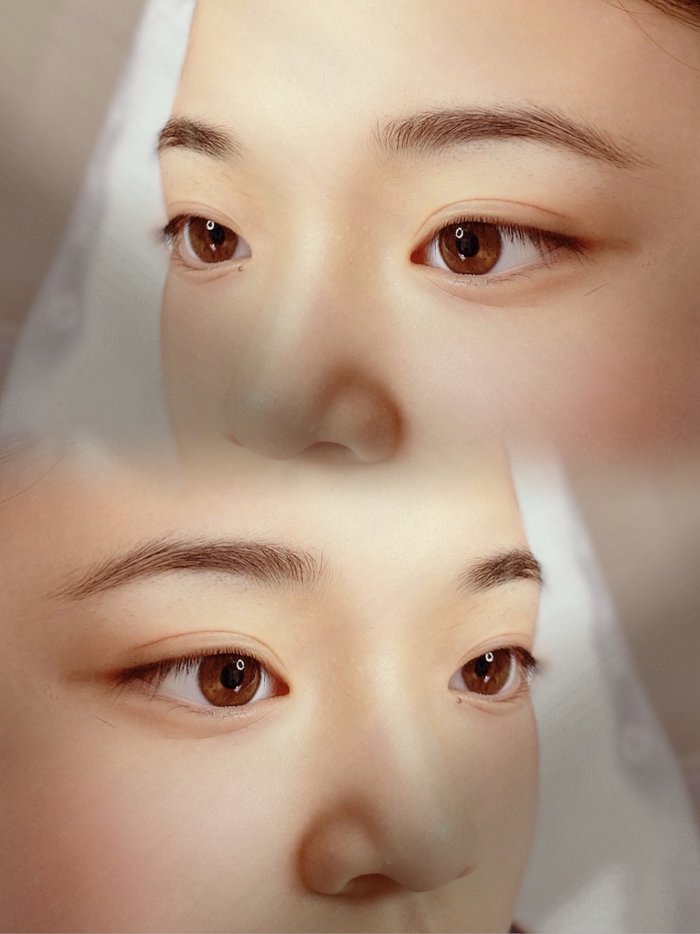 专业修眉前后对比