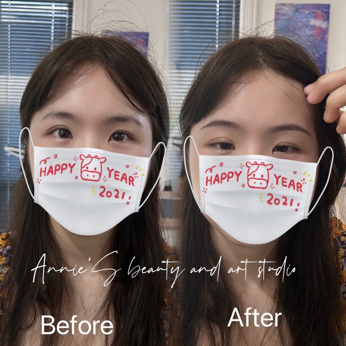 专业修眉前后对比